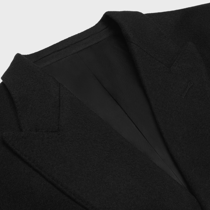 CELINE menn klassisk kåpe i ullstoff svart klær TZLR6J1858