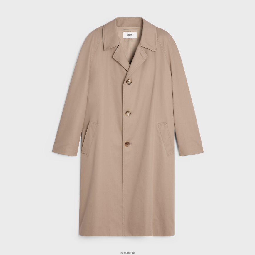 CELINE menn oversized mac coat i teknisk bomull beige klær TZLR6J1861