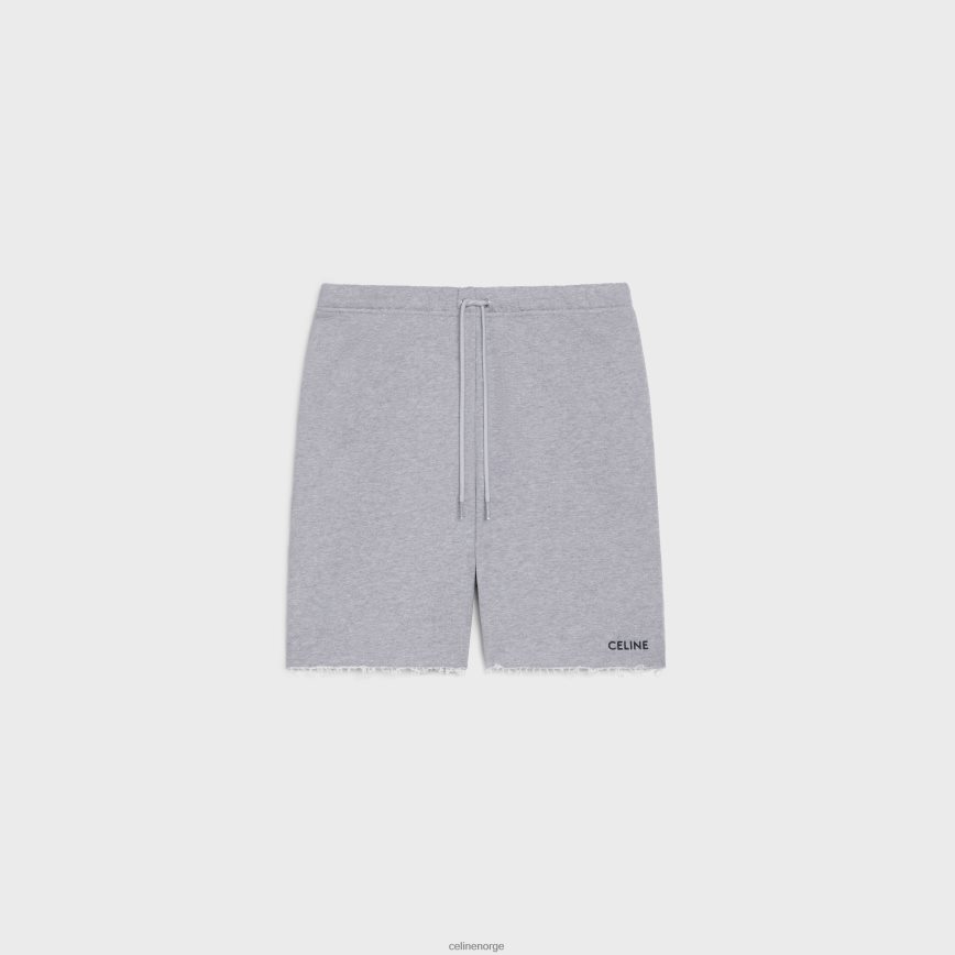 CELINE menn shorts i bomullsfleece grå/svart klær TZLR6J2027