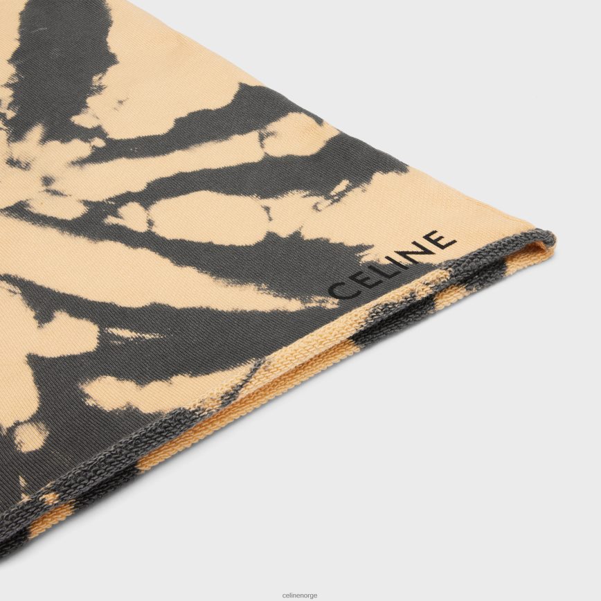 CELINE menn shorts i tie-dye bomullsfleece grå/beige/svart klær TZLR6J2026