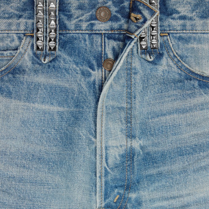 CELINE menn wesley shorts med nagler i denim zuma vask klær TZLR6J2009