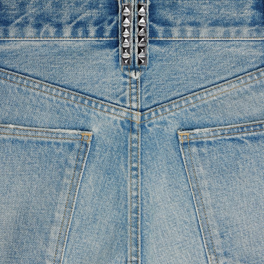 CELINE menn wesley shorts med nagler i denim zuma vask klær TZLR6J2009