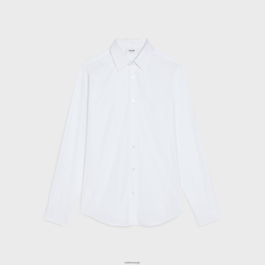 CELINE menn løs skjorte i bomullspoplin hvit klær TZLR6J1916