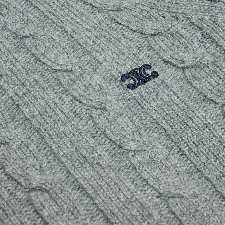 CELINE menn kabelstrikket triomfgenser i kashmir grå klær TZLR6J1980