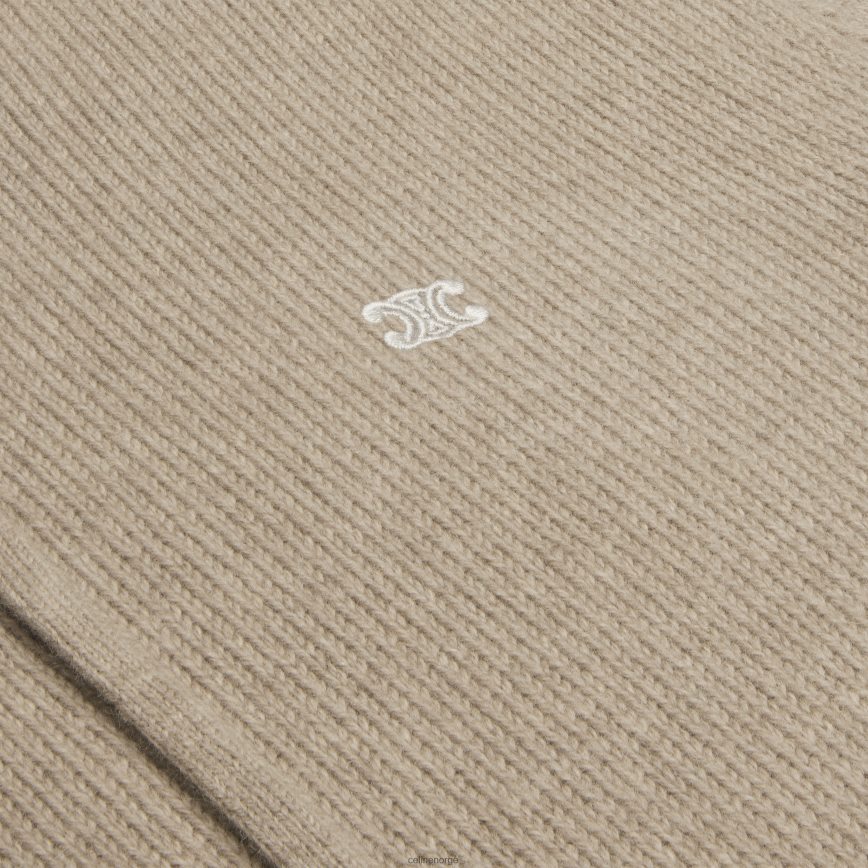 CELINE menn triomphe hettegenser i ull og kashmir sand klær TZLR6J1803