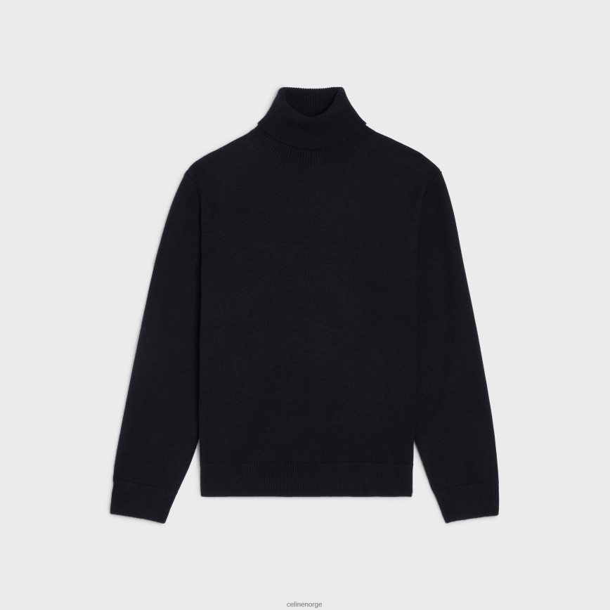 CELINE menn turtleneck genser i heritage cashmere svart klær TZLR6J1975