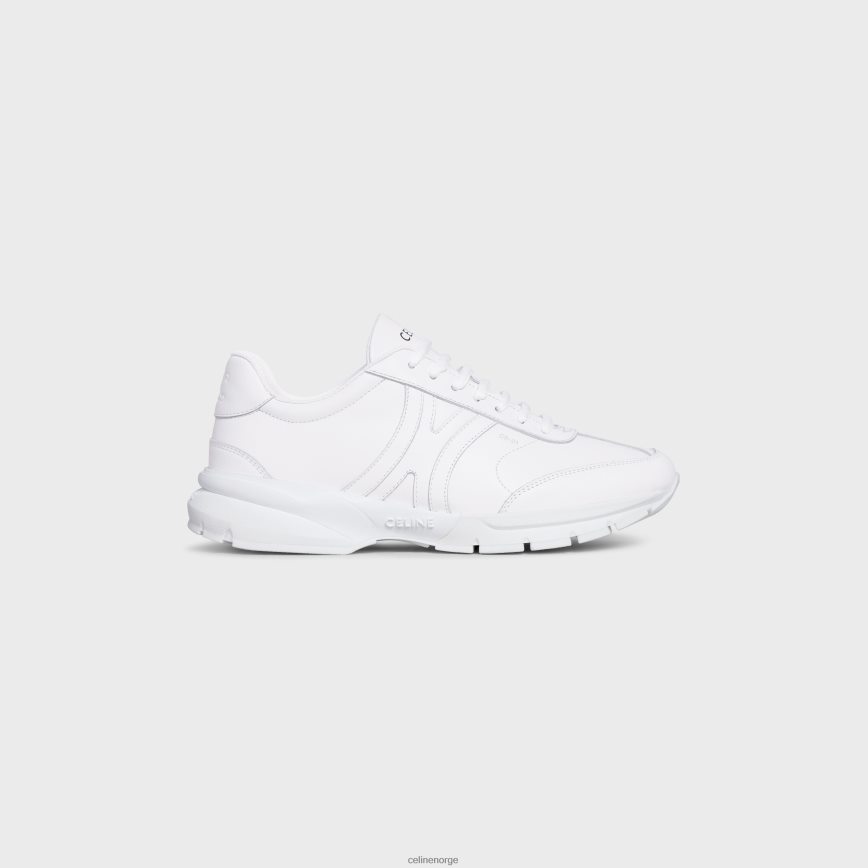CELINE menn runner cr-01 lav snøresko i kalveskinn optikk hvit fottøy TZLR6J2030