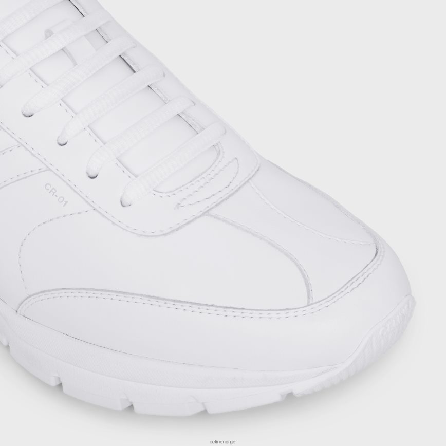 CELINE menn runner cr-01 lav snøresko i kalveskinn optikk hvit fottøy TZLR6J2030