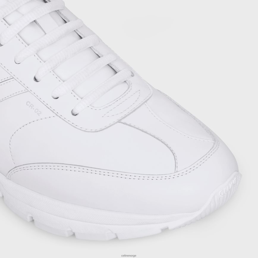CELINE menn runner cr-02 lav snøresko i kalveskinn optikk hvit/svart fottøy TZLR6J2029