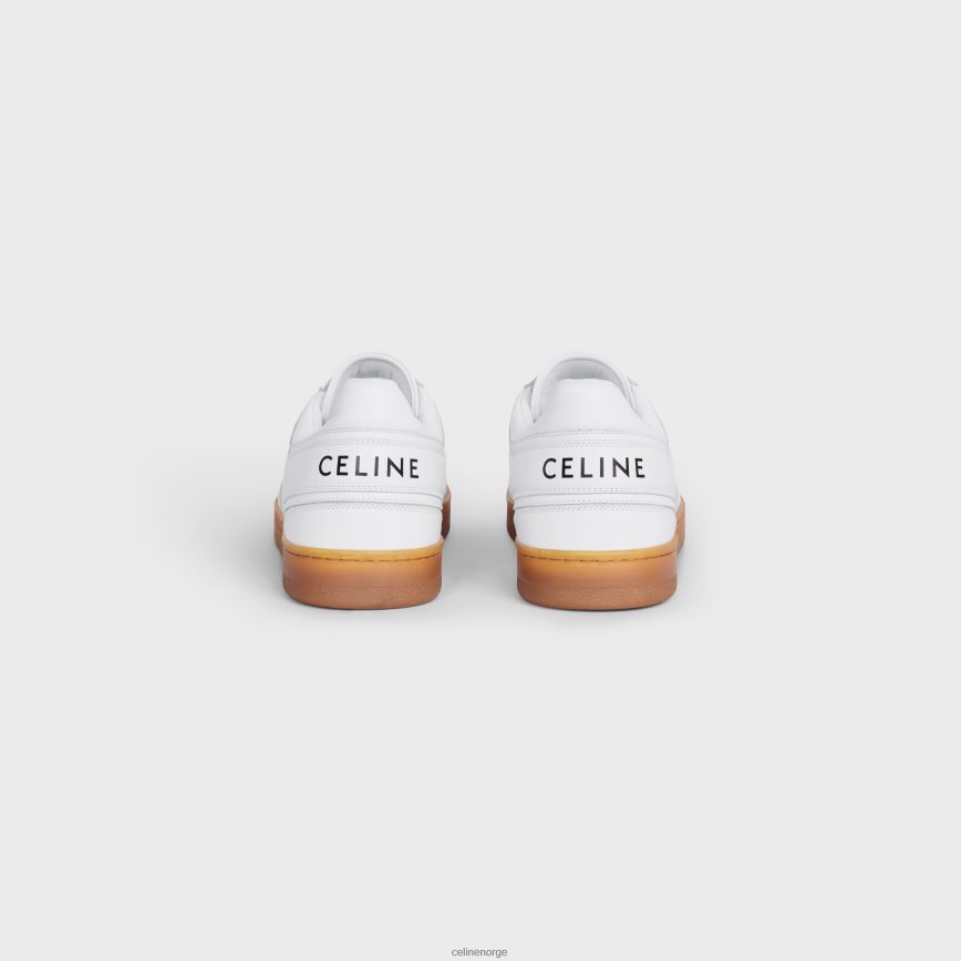 CELINE menn sneaker med lav snøresko i kalveskinn optikk hvit/beige fottøy TZLR6J2043