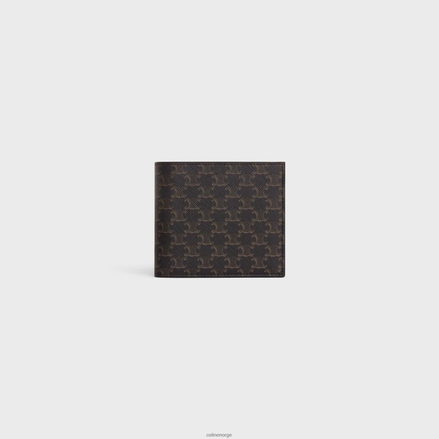 CELINE menn bi-fold lommebok med myntrom i triomf-lerret svart tilbehør TZLR6J2133