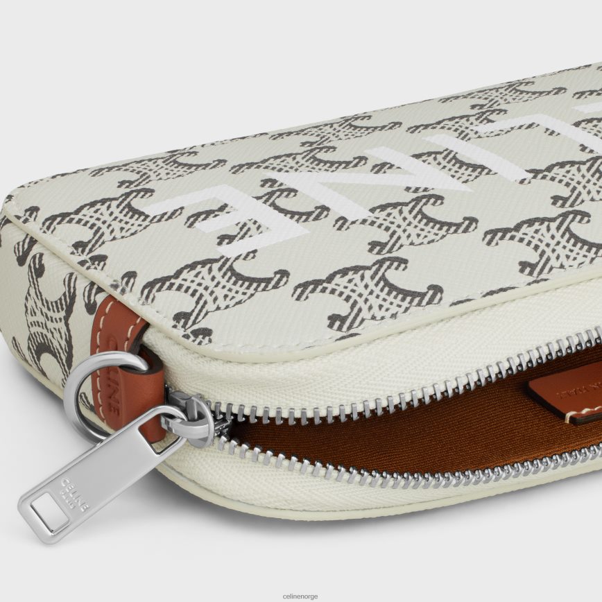 CELINE menn horisontal veske i triomf-lerret med trykk tan/ecru tilbehør TZLR6J2140