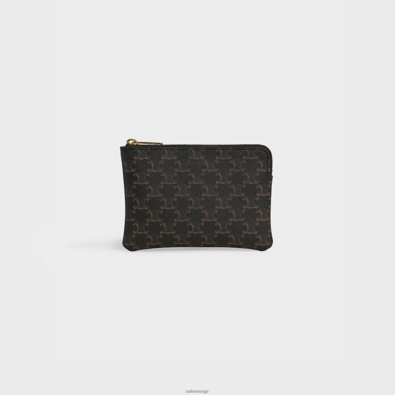 CELINE menn mynt- og kortveske i triomf-lerret V0PT6503 tilbehør svart