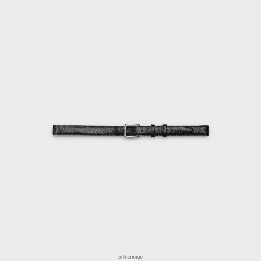 CELINE menn elegant belte med firkantet spenne i kalveskinn svart tilbehør TZLR6J2207