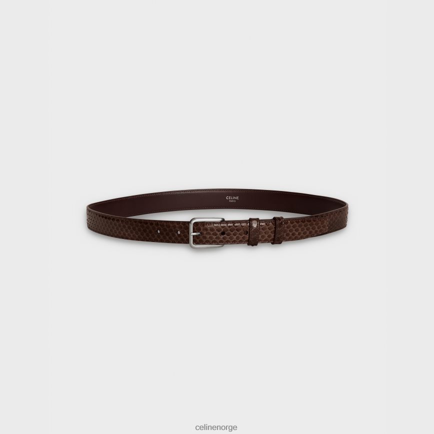 CELINE menn elegant belte med firkantet spenne i vannslange ecorce tilbehør TZLR6J2208