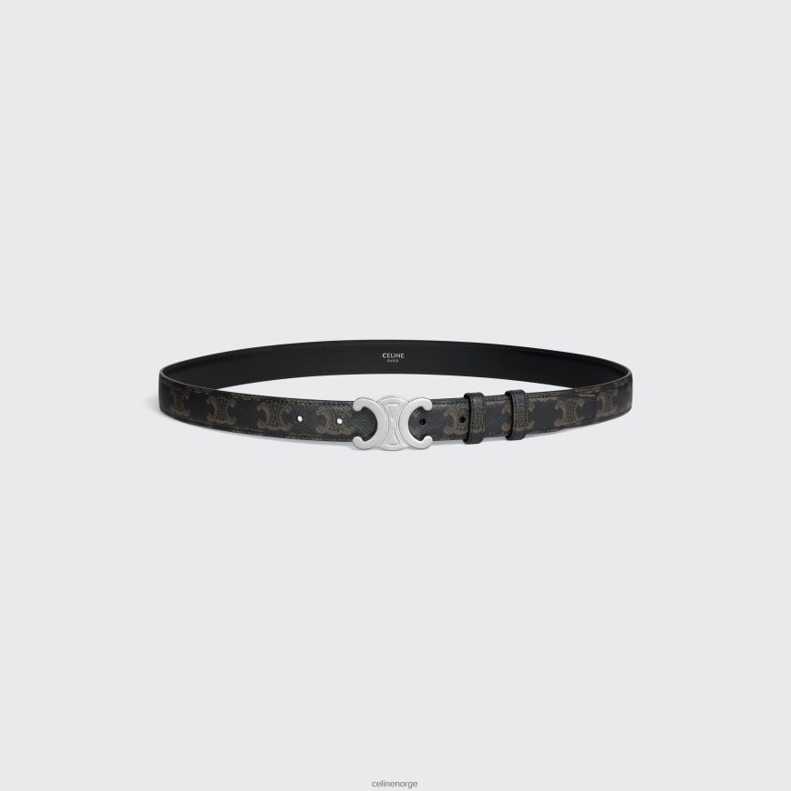 CELINE menn medium triomfbelte i triomflerret svart tilbehør TZLR6J2203