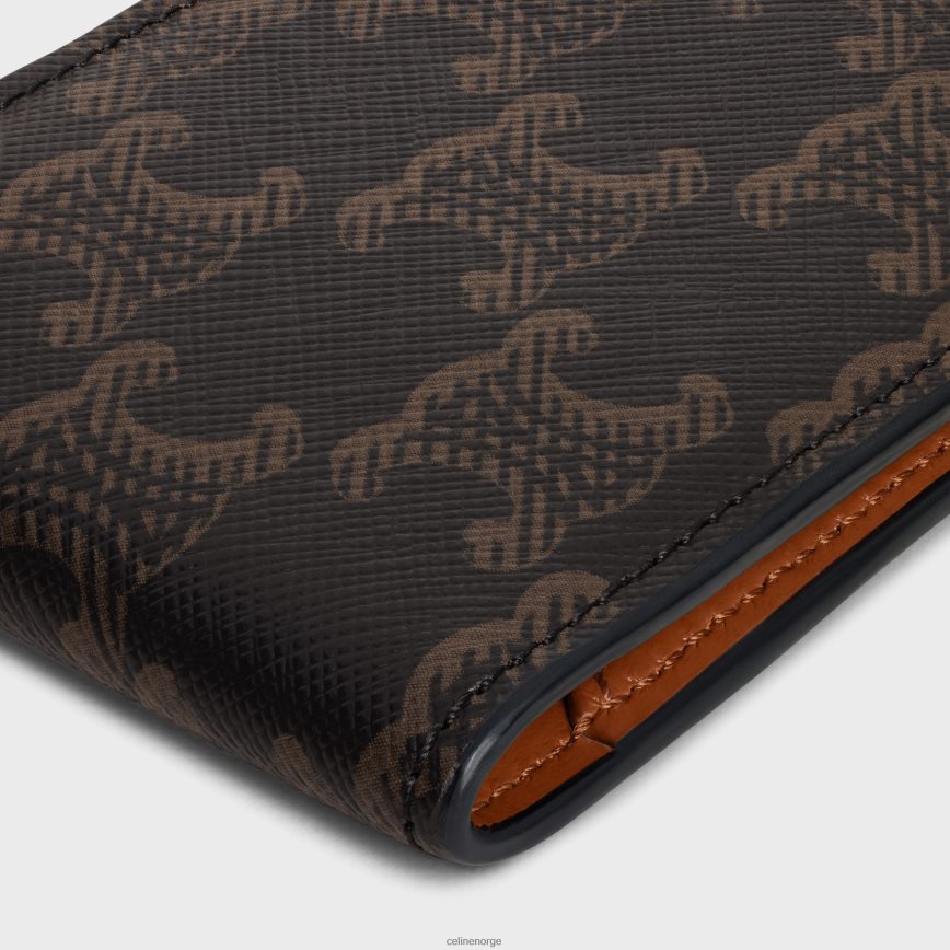 CELINE menn horisontal kortholder i triomf-lerret tan tilbehør TZLR6J2116