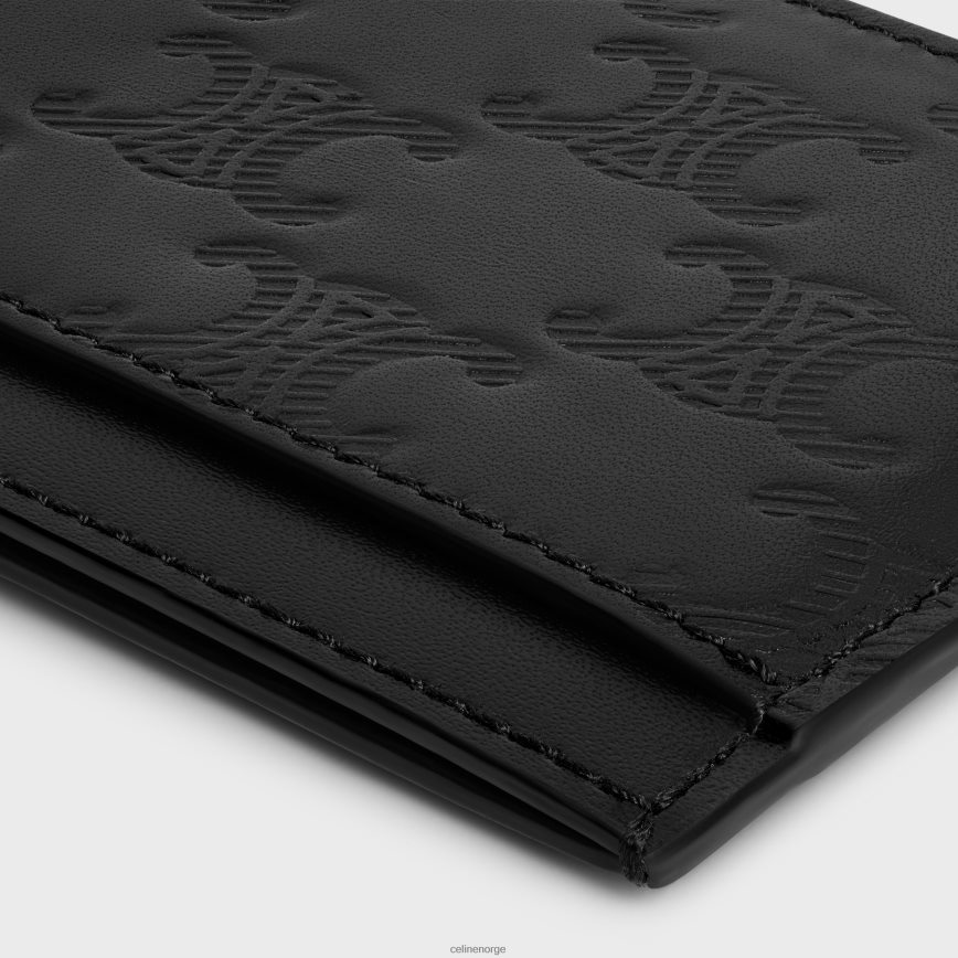 CELINE menn kortholder i kalveskinn med triomf preget svart tilbehør TZLR6J2112