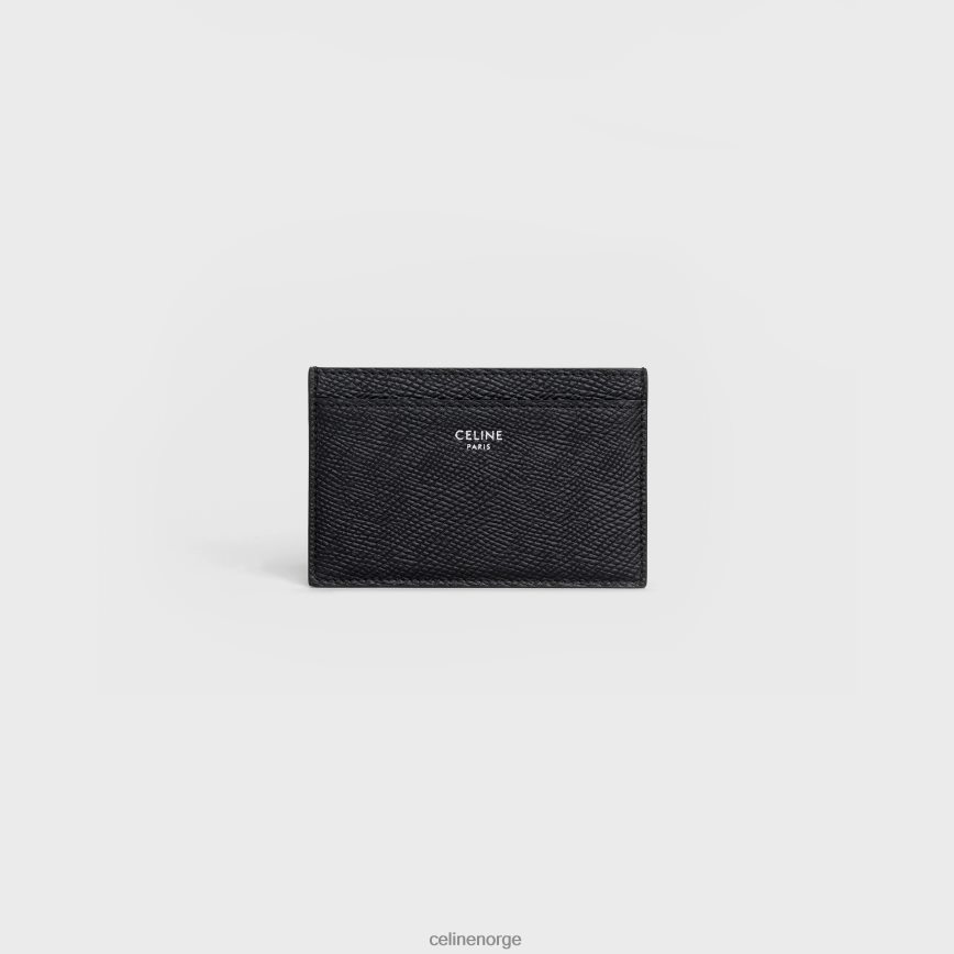 CELINE menn kortholder i kornet kalveskinn svart tilbehør TZLR6J2148