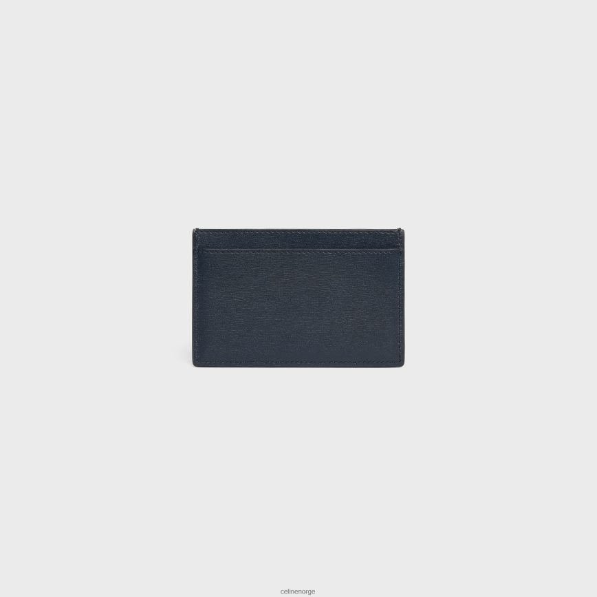 CELINE menn kortholder i skinnende kalveskinn bleu sacre tilbehør TZLR6J2149