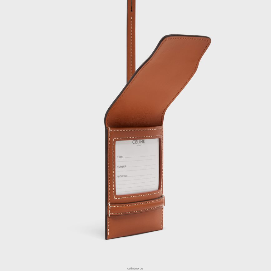 CELINE menn bagasjelapp i lammeskinn tan tilbehør TZLR6J1634