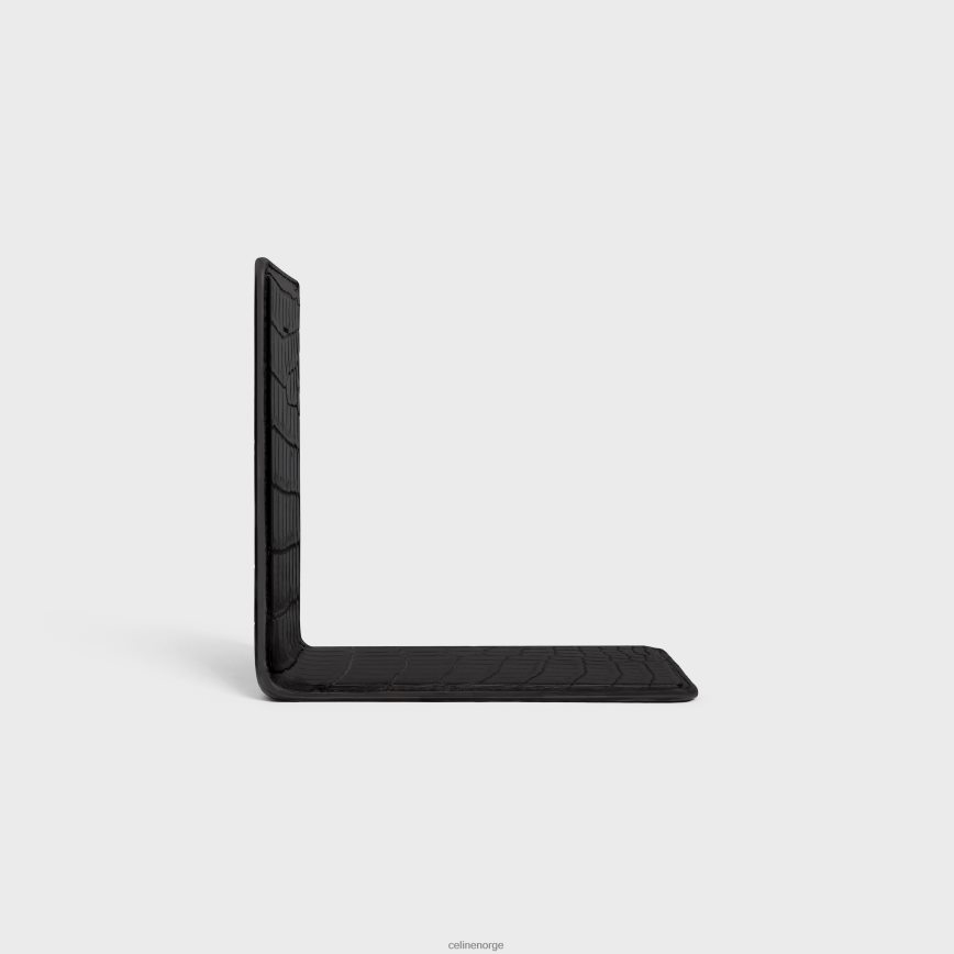 CELINE menn bokstøtte i krokodille svart tilbehør TZLR6J1655