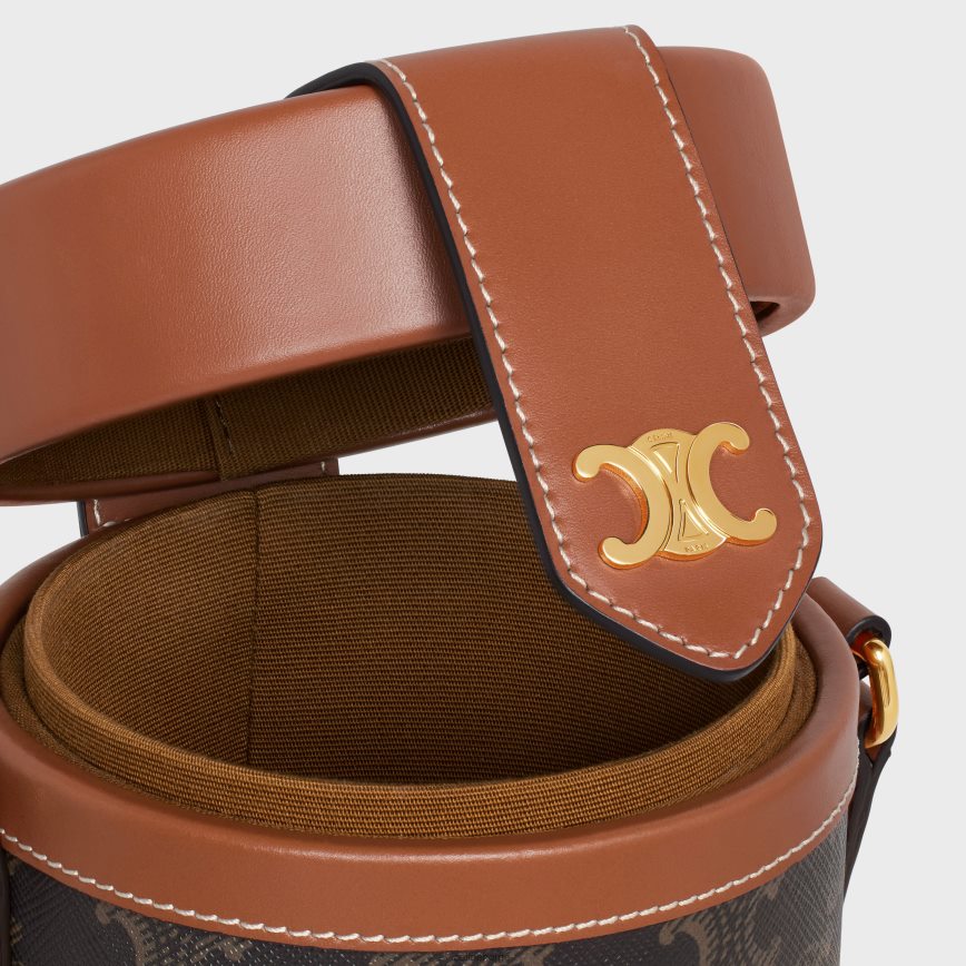 CELINE menn champagneetui i triomf-lerret og kalveskinn tan tilbehør TZLR6J1658