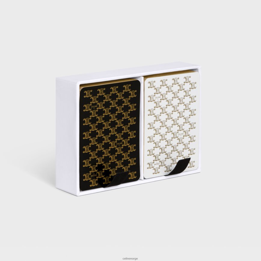 CELINE menn dobbelt spillkort sett svart hvit tilbehør TZLR6J1672