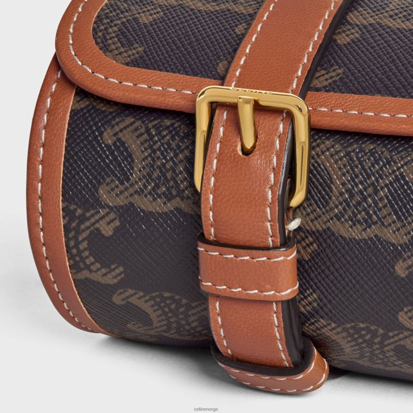 CELINE menn enkelt urkasse i triomf-lerret og kalveskinn V0PT61594 tilbehør tan