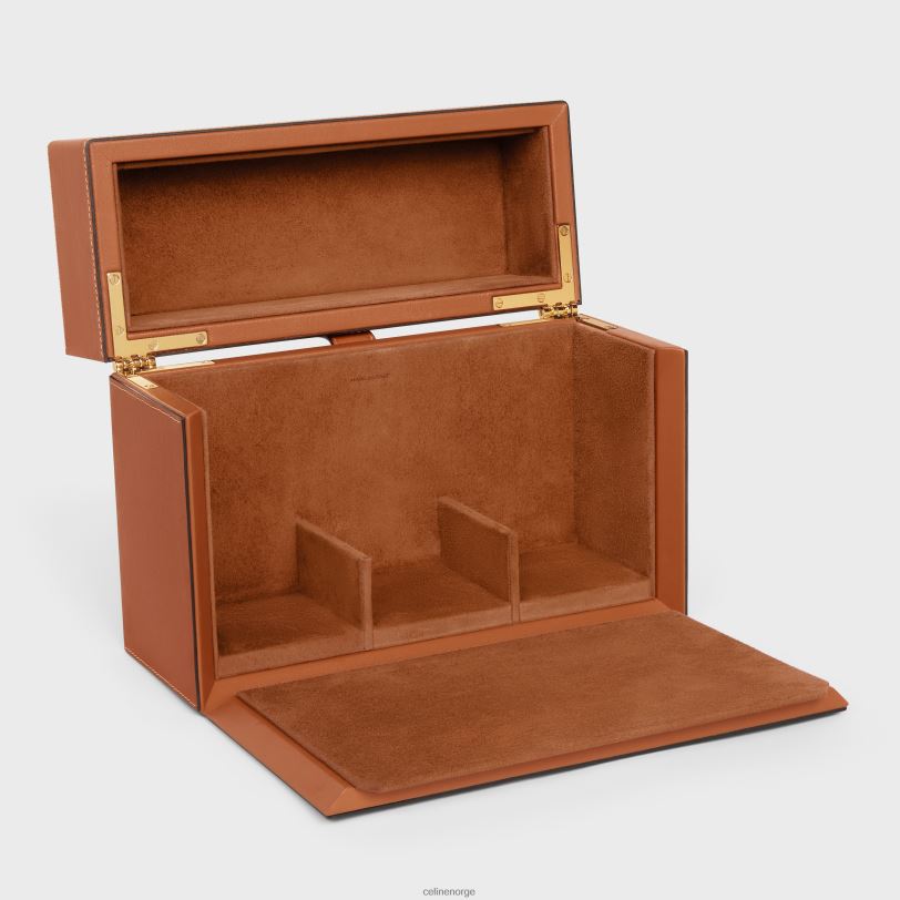 CELINE menn etui 3 parfymer 6,8 fl.oz i naturlig kalveskinn V0PT61471 tilbehør tan