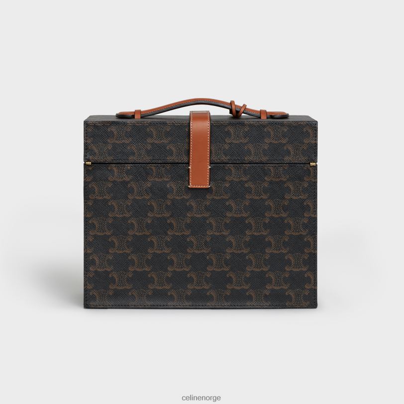 CELINE menn etui 3 parfymer 6,8 fl.oz i triomf-lerret og naturlig kalveskinn V0PT61470 tilbehør tan