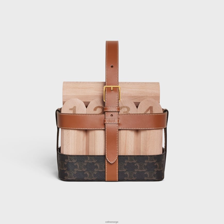 CELINE menn finish kjøl i triomphe canvas & kalveskinn tan tilbehør TZLR6J1686