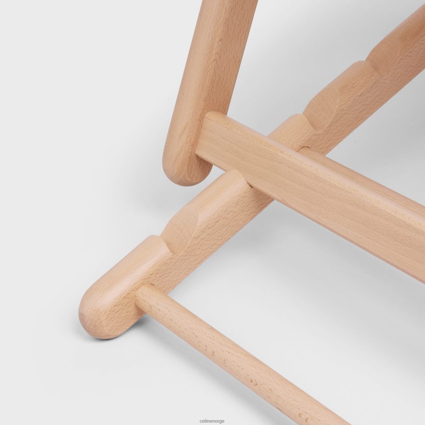 CELINE menn fluktstol i tre og tekstil med jacquard brun/beige tilbehør TZLR6J1693