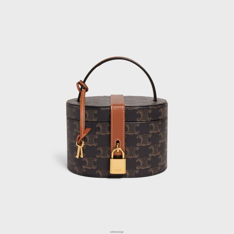 CELINE menn forfengelighetskinne i triomphe-lerret og kalveskinn V0PT61583 tilbehør tan