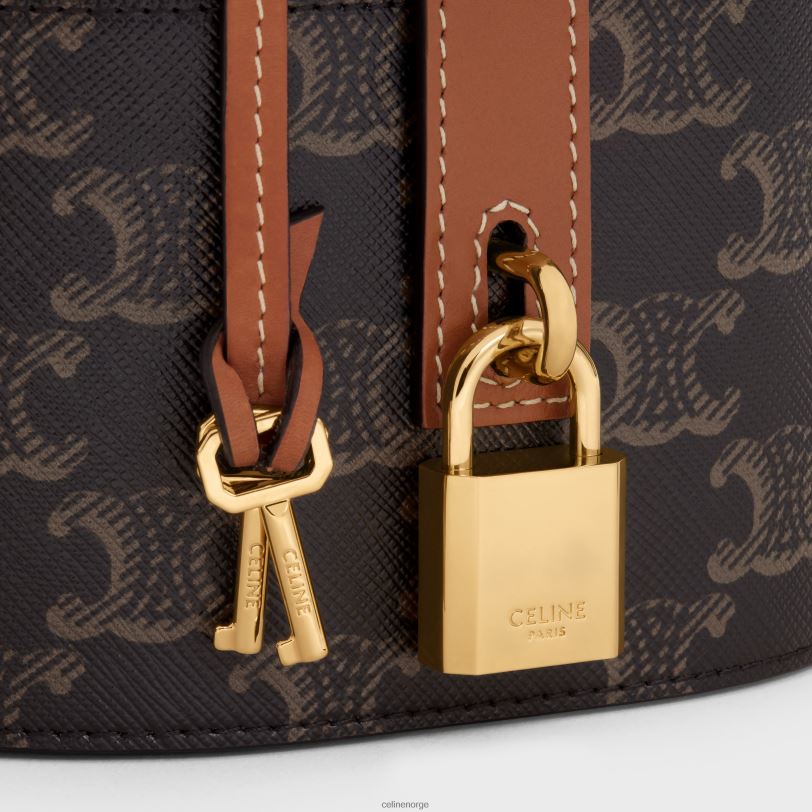 CELINE menn forfengelighetskinne i triomphe-lerret og kalveskinn V0PT61583 tilbehør tan