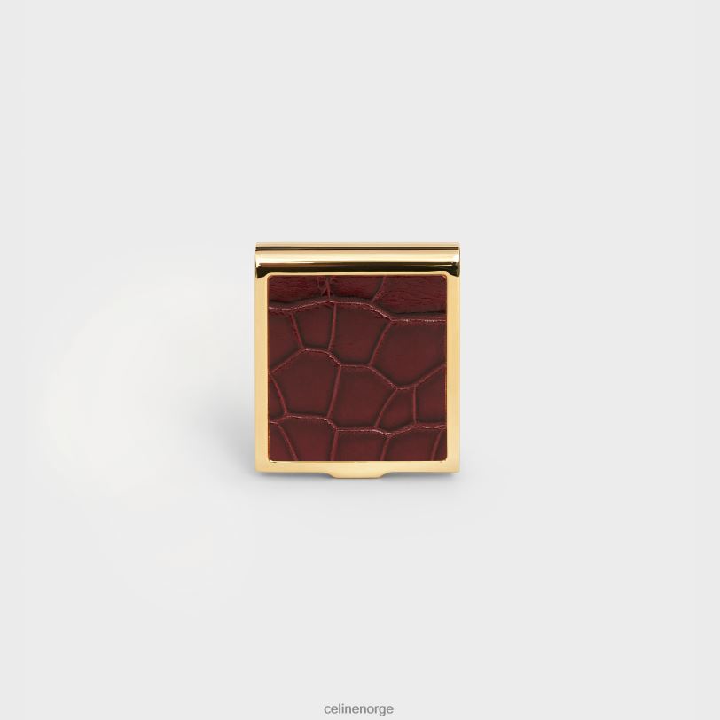 CELINE menn fyrstikkeske i messing & alligator V0PT61555 tilbehør burgunder