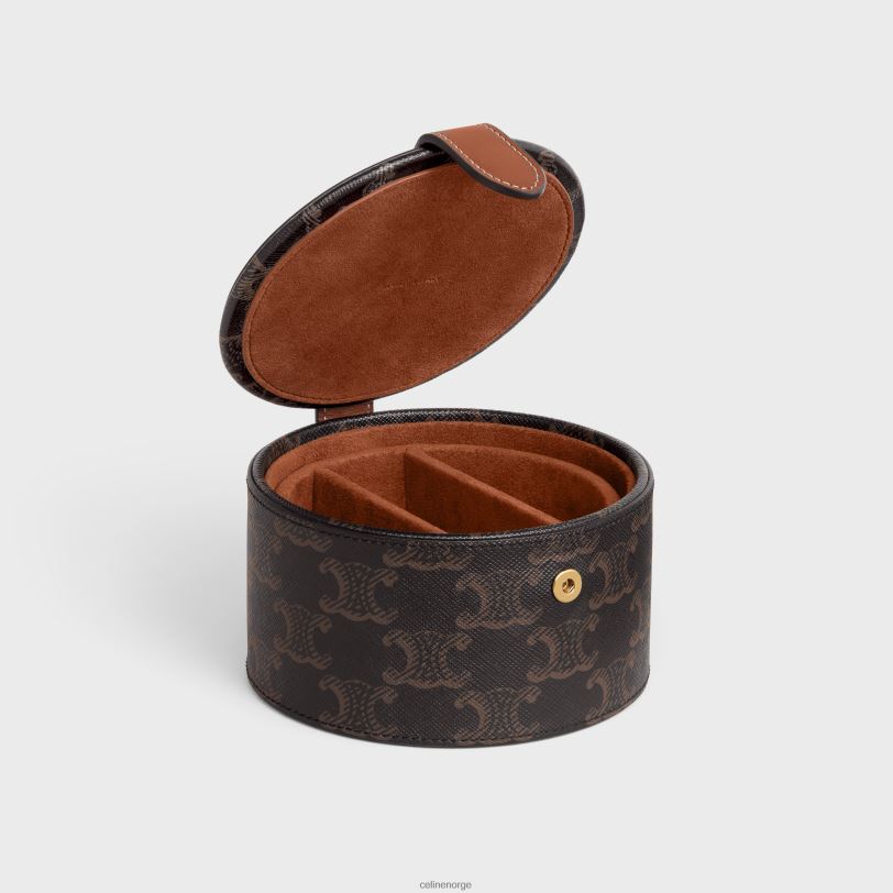 CELINE menn juveletui i triomf-lerret og kalveskinn V0PT61584 tilbehør tan