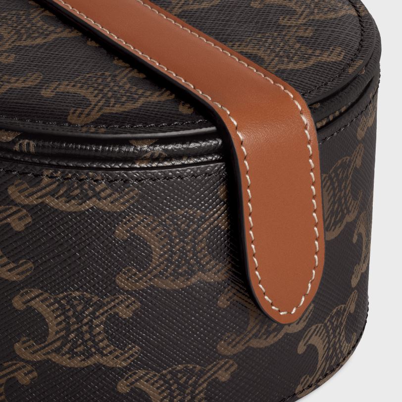 CELINE menn juveletui i triomf-lerret og kalveskinn V0PT61584 tilbehør tan