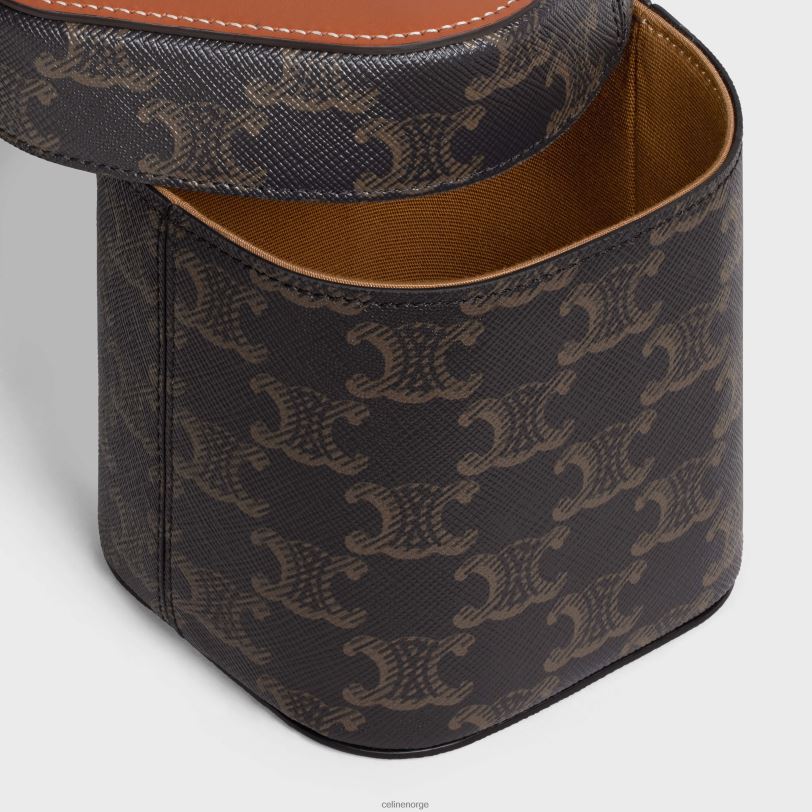 CELINE menn liten boks i triomphe canvas & kalveskinn V0PT61538 tilbehør tan