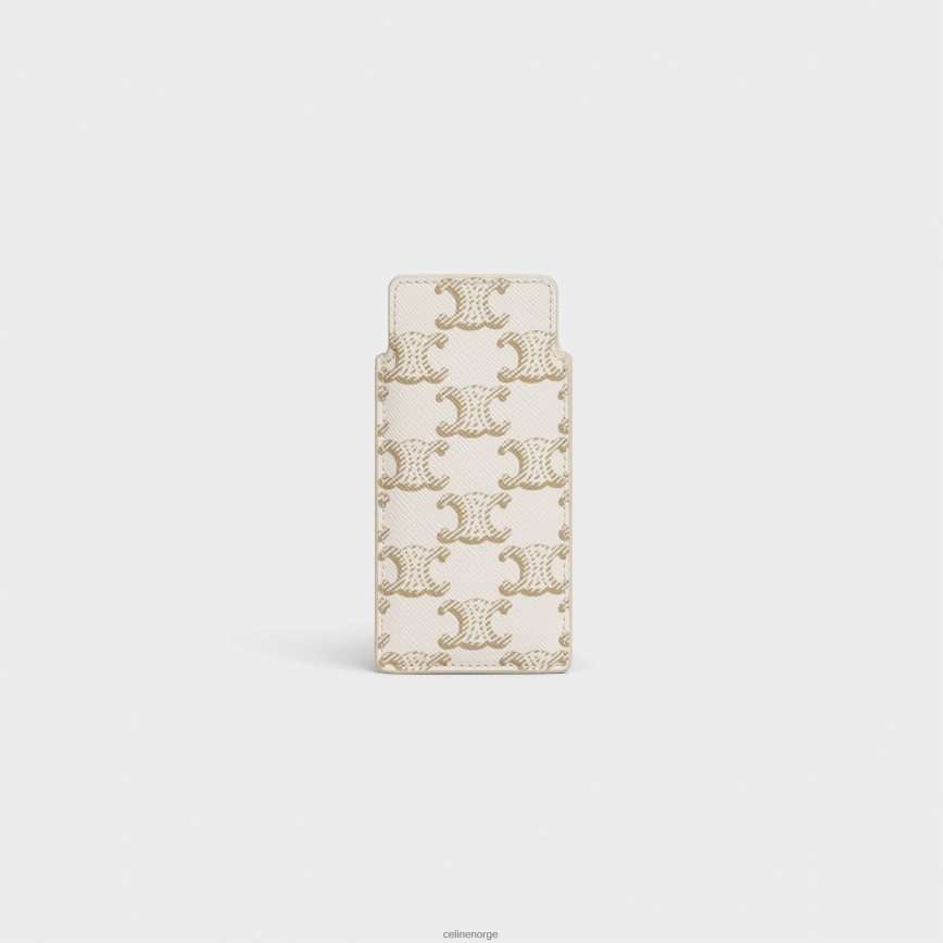 CELINE menn liten hårkam i triomf-lerret hvit tilbehør TZLR6J1615