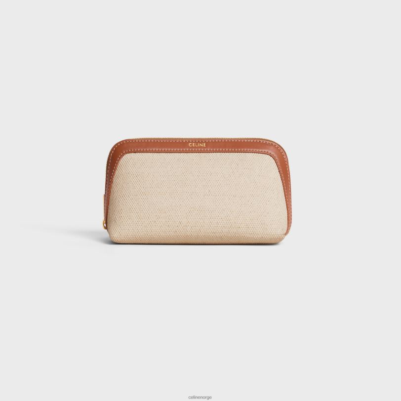 CELINE menn liten kosmetikkpung i tekstil og kalveskinn V0PT61579 tilbehør naturlig/brun