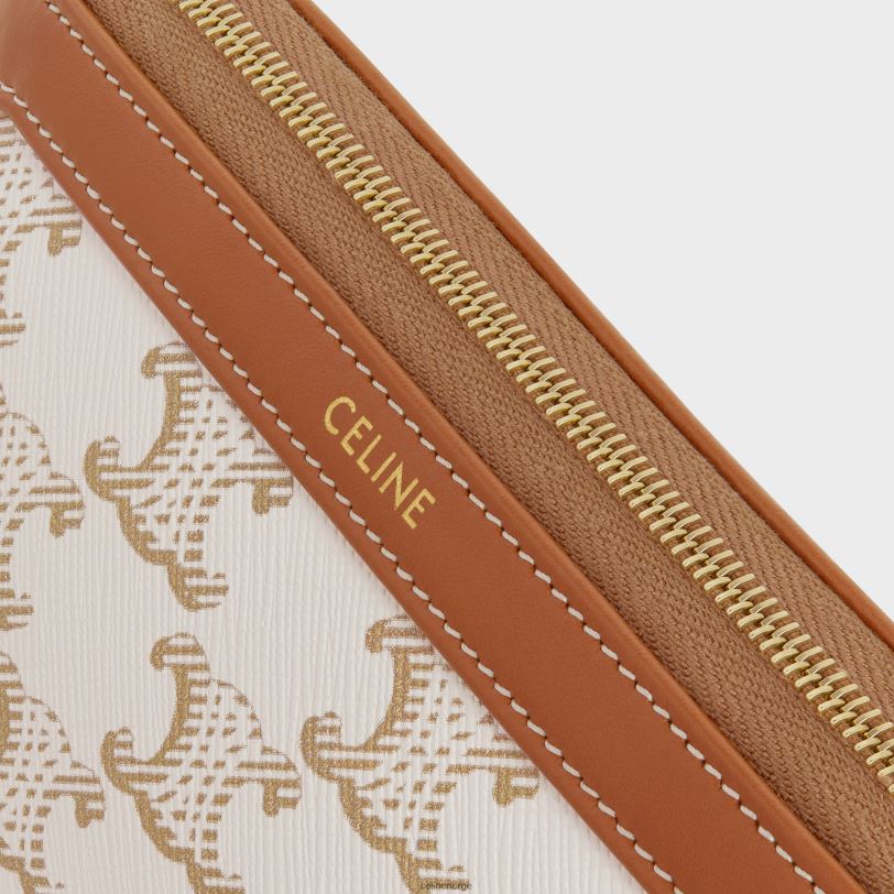 CELINE menn liten kosmetikkpung i triomf-lerret og kalveskinn V0PT61576 tilbehør hvit