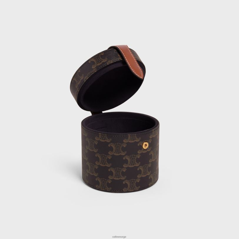 CELINE menn lysestake i triomphe canvas & kalveskinn V0PT61524 tilbehør tan