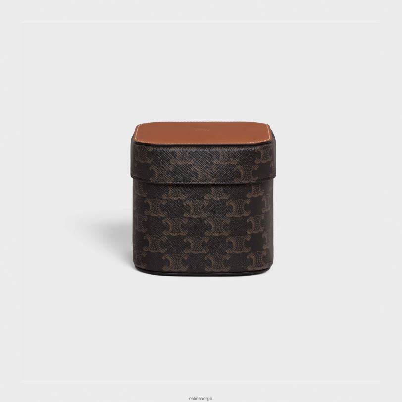 CELINE menn medium boks i triomphe canvas & kalveskinn V0PT61537 tilbehør tan