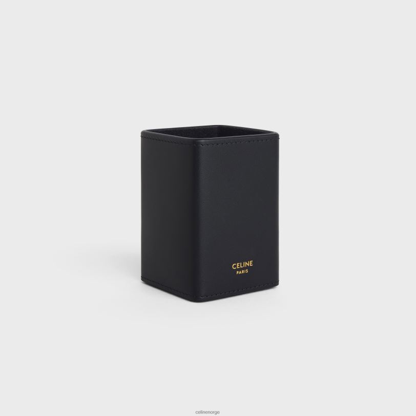 CELINE menn parfymeholder 3,4 fl.oz i skinnende kalveskinn V0PT61460 tilbehør svart