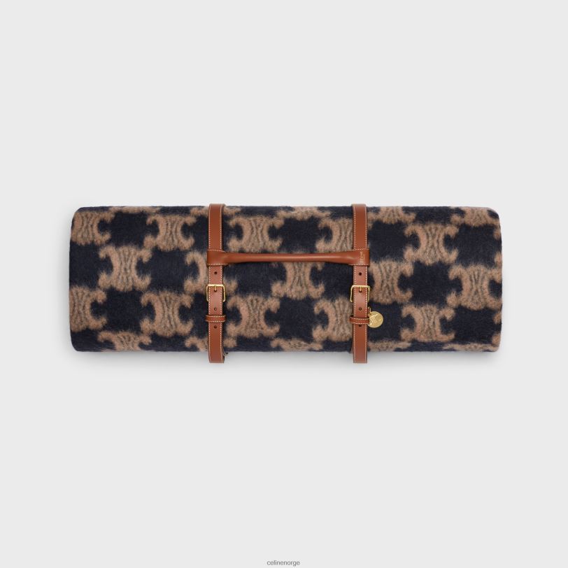 CELINE menn pledd & pleddholder i kalveskinn V0PT61542 tilbehør svart/brun