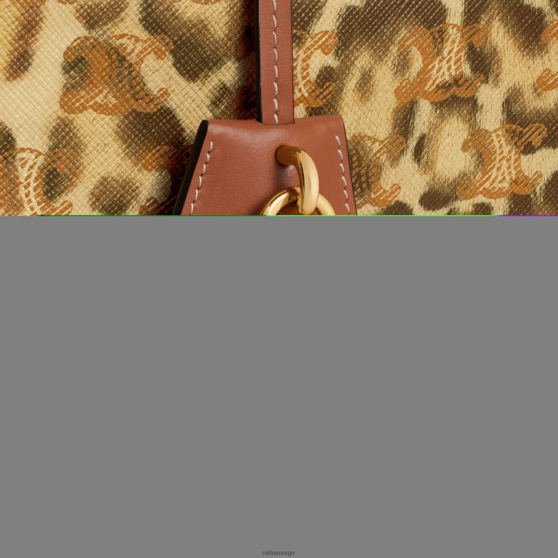 CELINE menn reiseforfengelighetskinne i triomf-lerret med trykk og kalveskinn V0PT61567 tilbehør leopard