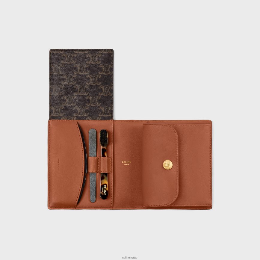 CELINE menn reisesett i triomphe canvas & kalveskinn tan tilbehør TZLR6J1626