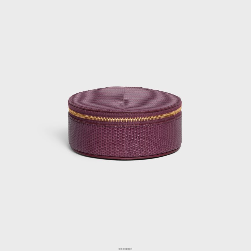 CELINE menn rundt etui med glidelås i øgle acai tilbehør TZLR6J1591