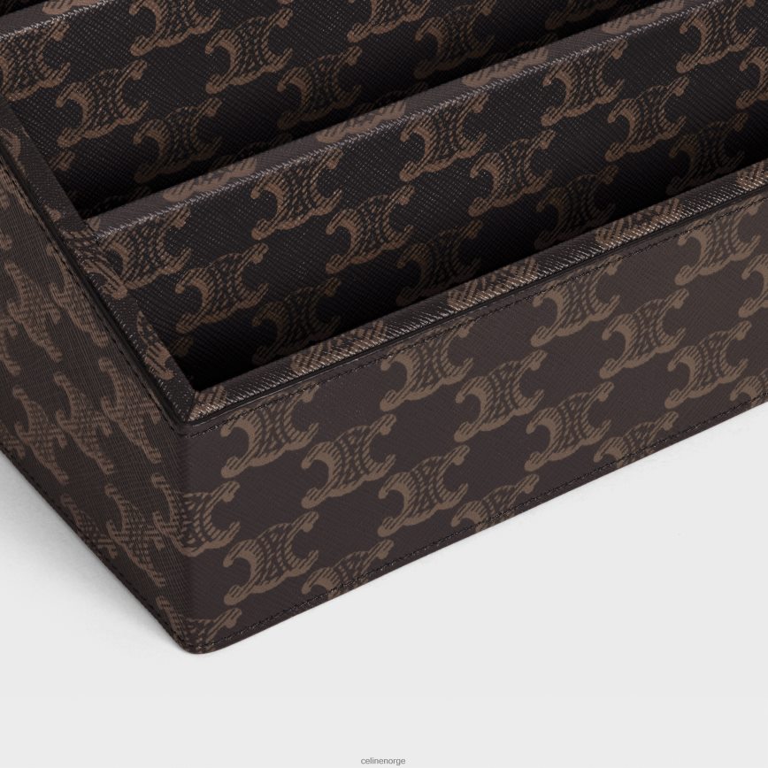 CELINE menn skrivesaker arrangør i triomf lerret svart/brun tilbehør TZLR6J1654